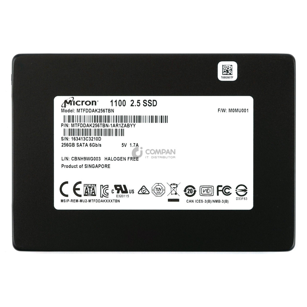 MTFDDAK256TBN MICRON SSD 256GB SATA 6G 2.5" SFF